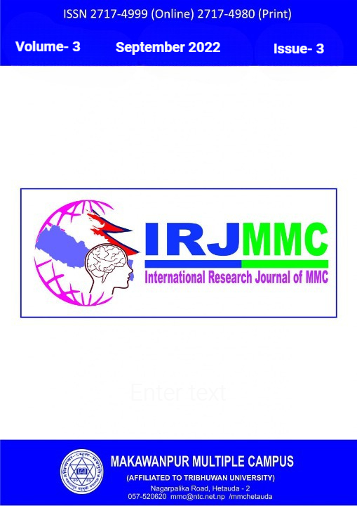 International Research Journal of MMC (IRJMMC) Volume 3 Issue 3 Cover Image