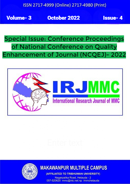					View Vol. 3 No. 4 (2022): Special Issue: Conference Proceedings of NCQEJ-2022
				